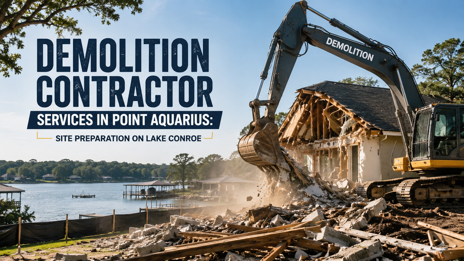 Demolition Contractor Services in Point Aquarius: Site Preparation on Lake Conroe